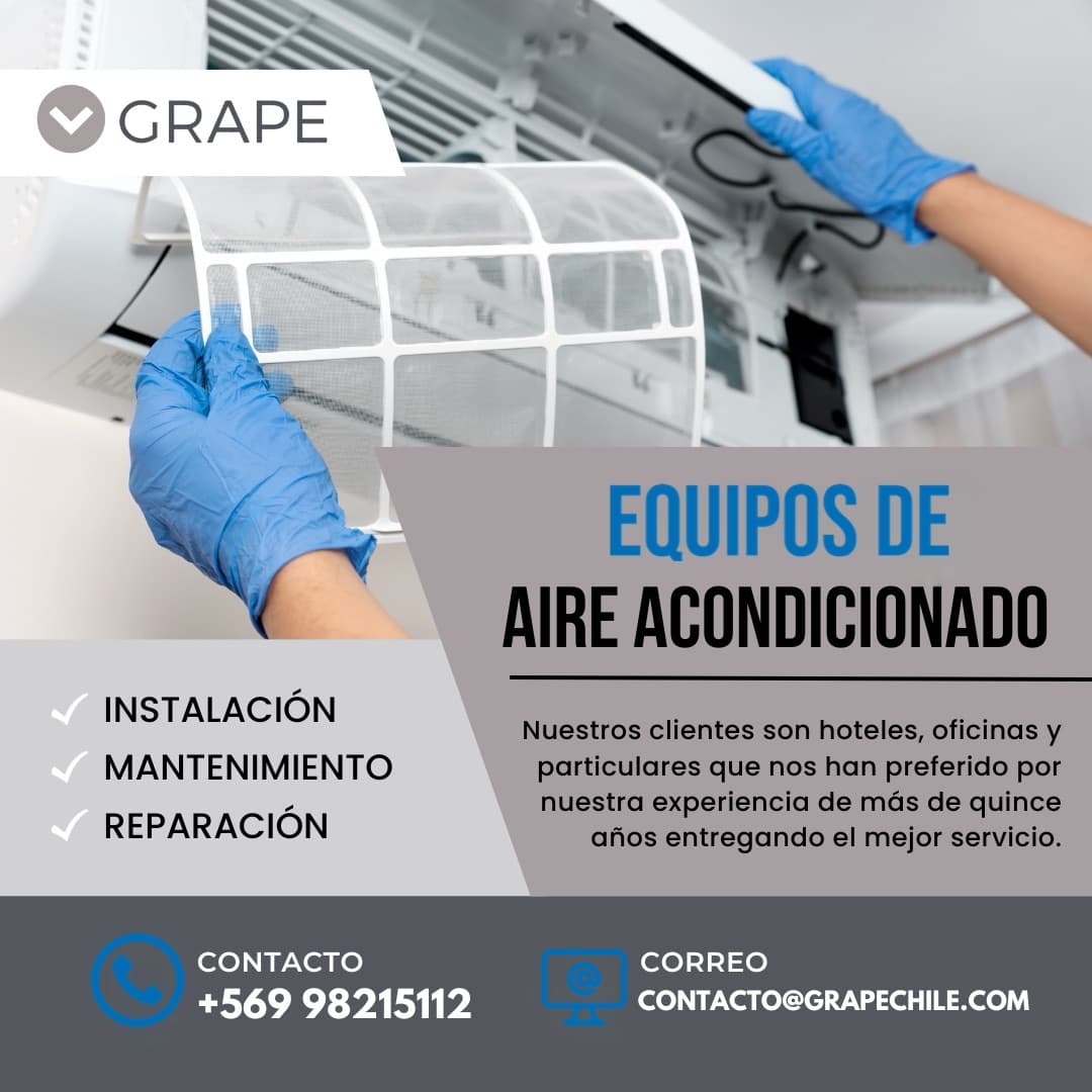 Técnico GRAPE realizando mantenimiento de aire acondicionado